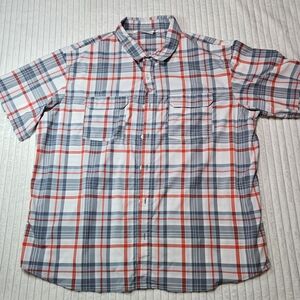 Classic Red and Gray Plaid Men's Dress Shirt